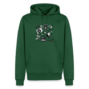 Pêle-Mischen Musik - Männer Premium Bio Hoodie - Flaschengrün - Vorne - Nico (187cm)