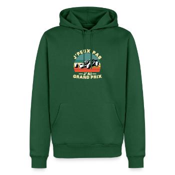 Ich kann nicht, ich habe einen tollen Preis - Männer Premium Bio Hoodie - Flaschengrün - Vorne - Nico (187cm)