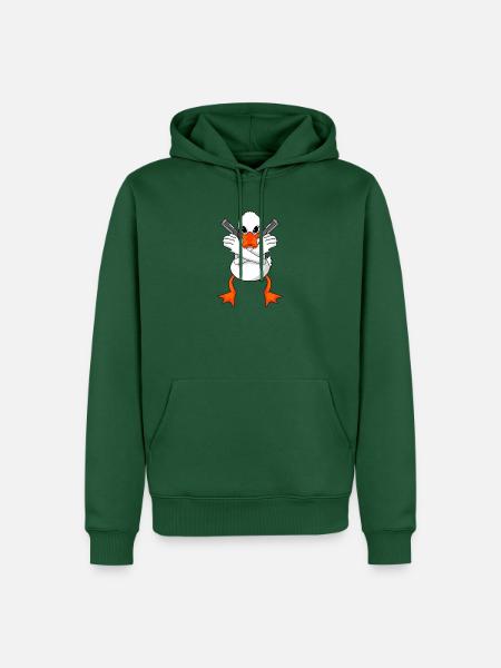 Ente mit Pistole - Männer Premium Bio Hoodie - Flaschengrün