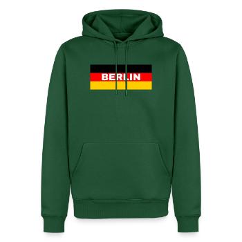 La ville de Berlin sous pavillon allemand - Sweat à capuche Premium bio Homme - vert bouteille - Devant - Nico (187cm)