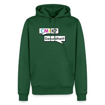 CMYK Grafiker Nerd Spruch Geschenk Shirt - Männer Premium Bio Hoodie - Flaschengrün - Vorne - Nico (187cm)