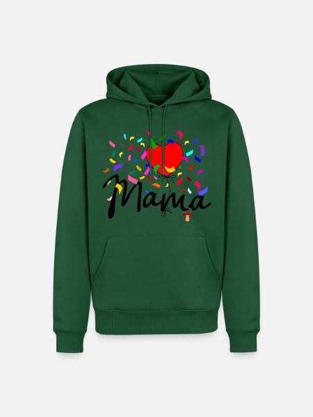 Mama Konfetti - Männer Premium Bio Hoodie - Flaschengrün