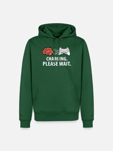 Charging Please Wait Gaming Game Computerspiel - Männer Premium Bio Hoodie - Flaschengrün