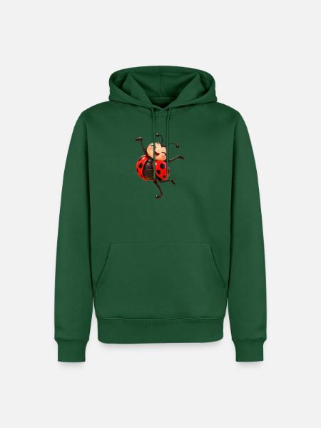 Fröhliche tanzende Marienkäfer - Männer Premium Bio Hoodie - Flaschengrün