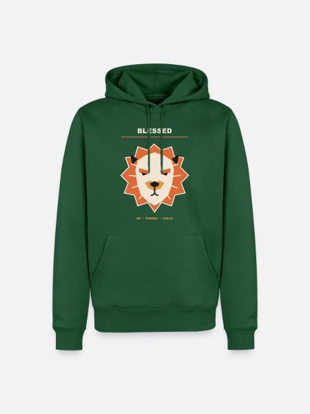 Straßengeometrischer Löwe - Männer Premium Bio Hoodie - Flaschengrün