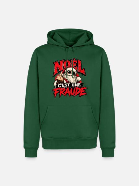 Rebellisches Weihnachten: Wütender Santa - Männer Premium Bio Hoodie - Flaschengrün