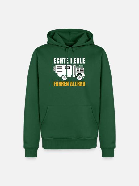 Echte Kerle fahren Allrad – Offroad Spruch - Männer Premium Bio Hoodie - Flaschengrün