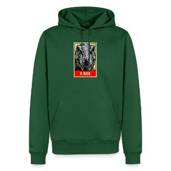 T-Rex Dinosaurier Retro Tyrannosaurus Rex - Männer Premium Bio Hoodie - Flaschengrün - Vorne - Nico (187cm)