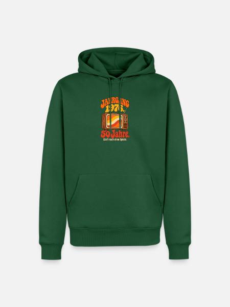 Jahrgang 1976 Läuft ohne Update - Männer Premium Bio Hoodie - Flaschengrün