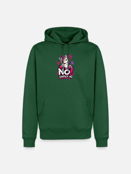 NO! Einhorn Graffiti Punk - Männer Premium Bio Hoodie - Flaschengrün