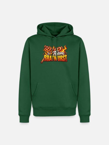 Team Bratwurst Grillhelden - Männer Premium Bio Hoodie - Flaschengrün