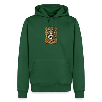 Angetrieben von Wut und Koffein Lustiges wütendes Katzen-Meme - Männer Premium Bio Hoodie - Flaschengrün - Vorne - Nico (187cm)