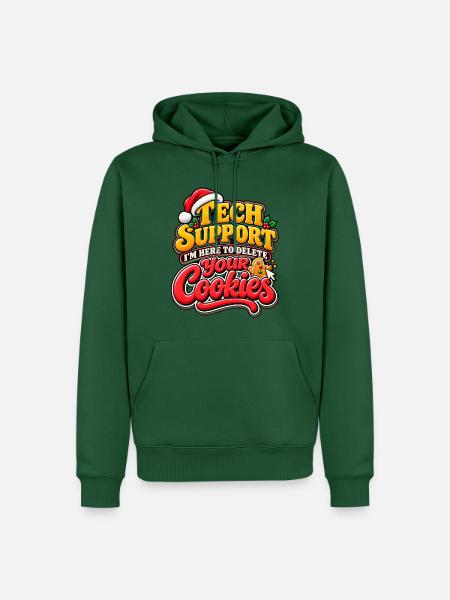 Tech Support Cookies: Holiday Debugger - Männer Premium Bio Hoodie - Flaschengrün