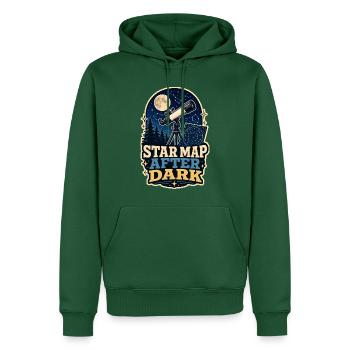 STAR MAP AFTER DARK - Männer Premium Bio Hoodie - Flaschengrün - Vorne - Nico (187cm)