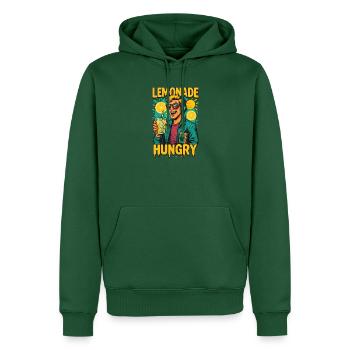 Limonade und Musik im bunten 80er Retrolook - Männer Premium Bio Hoodie - Flaschengrün - Vorne - Nico (187cm)