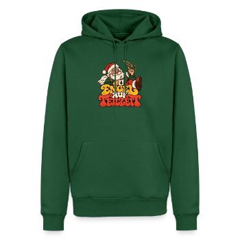 Engel auf Teilzeit Weihnachtsmann Lustiger Spruch - Männer Premium Bio Hoodie - Flaschengrün - Vorne - Nico (187cm)