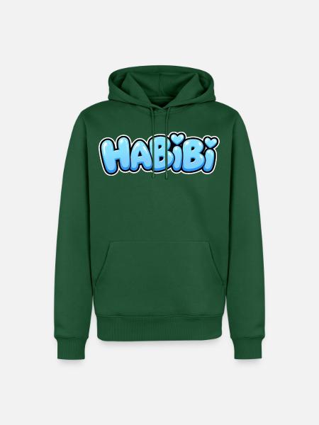 Habibi – Süßer Herz Schriftzug – Liebe - Männer Premium Bio Hoodie - Flaschengrün