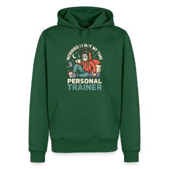Personal Trainer Morning Is Not My Workout Coach - Männer Premium Bio Hoodie - Flaschengrün - Vorne - Nico (187cm)