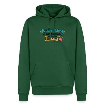 Reizüberflutung Zustand - Männer Premium Bio Hoodie - Flaschengrün - Vorne - Nico (187cm)