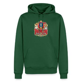 O du fröhliche o du selige Weihnachtslied Engel - Männer Premium Bio Hoodie - Flaschengrün - Vorne - Nico (187cm)