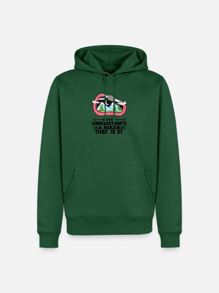 57 Jahre - Berg Wandern Bergsteigen - Männer Premium Bio Hoodie - Flaschengrün