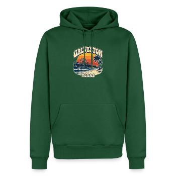Galveston Pier Sunset Texas - Männer Premium Bio Hoodie - Flaschengrün - Vorne - Nico (187cm)