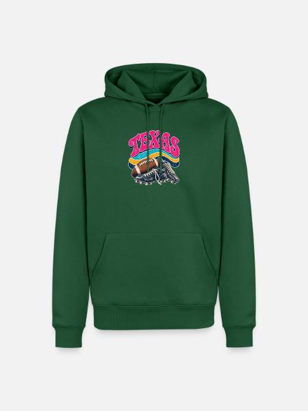 Texas Retro-Fußball & Boots Design - Männer Premium Bio Hoodie - Flaschengrün