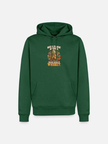 Wasser zu Whiskey Anfänger - Männer Premium Bio Hoodie - Flaschengrün