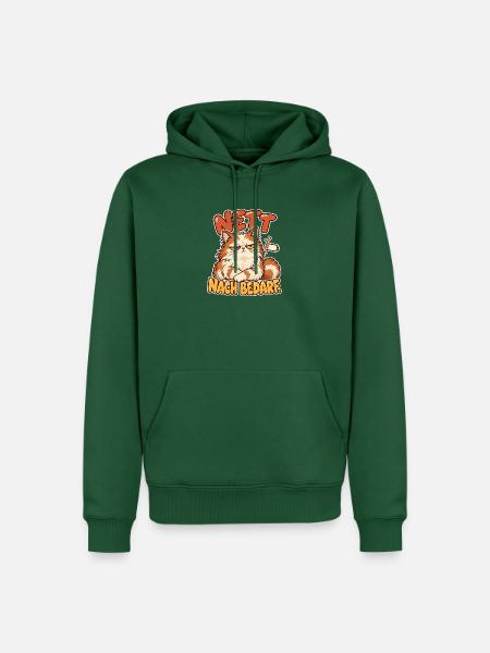 Grimmige Katze mit Spruchdruck - Männer Premium Bio Hoodie - Flaschengrün