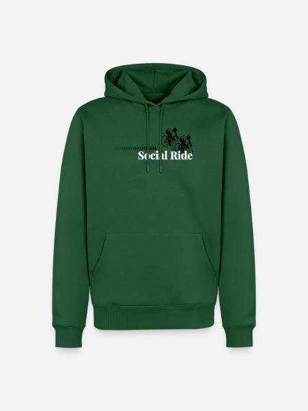 Social Ride Retro Typography - Männer Premium Bio Hoodie - Flaschengrün