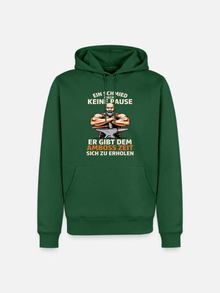 Schmiedekraft am Amboss - Männer Premium Bio Hoodie - Flaschengrün