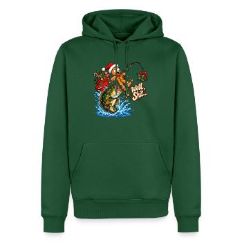 Well Shit Gingerbread Fishing Christmas Bass Humor - Männer Premium Bio Hoodie - Flaschengrün - Vorne - Nico (187cm)