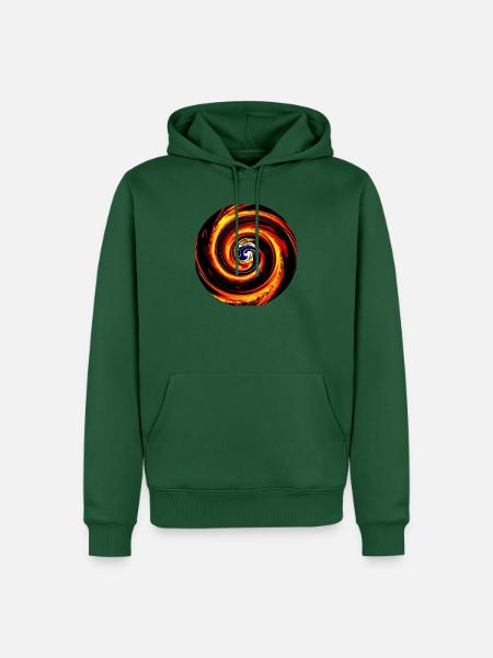 Feuerwirbel Spirale Hitzekunst - Männer Premium Bio Hoodie - Flaschengrün