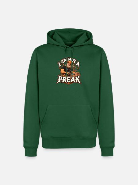 Ich bin kein Freak Bauarbeiter - Männer Premium Bio Hoodie - Flaschengrün