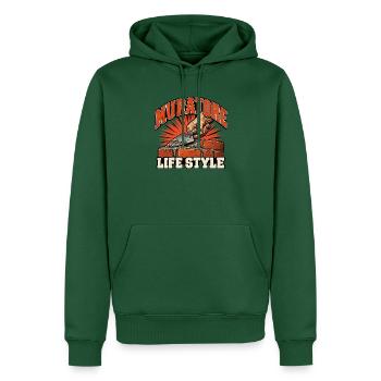 Brick Lifestyle Bricks - Männer Premium Bio Hoodie - Flaschengrün - Vorne - Nico (187cm)