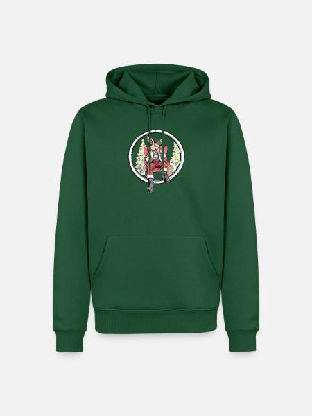 Häschen-Santa im Weihnachtskreis - Männer Premium Bio Hoodie - Flaschengrün