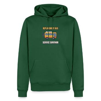 Ersatzbus-Überlebender lustiges Pendler-Tee - Männer Premium Bio Hoodie - Flaschengrün - Vorne - Nico (187cm)