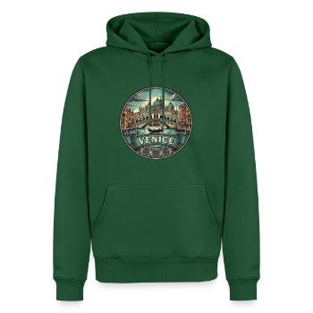 Venedig Italien Reiseabzeichen Grande Canal Gondel Geschenk - Männer Premium Bio Hoodie - Flaschengrün - Vorne - Nico (187cm)