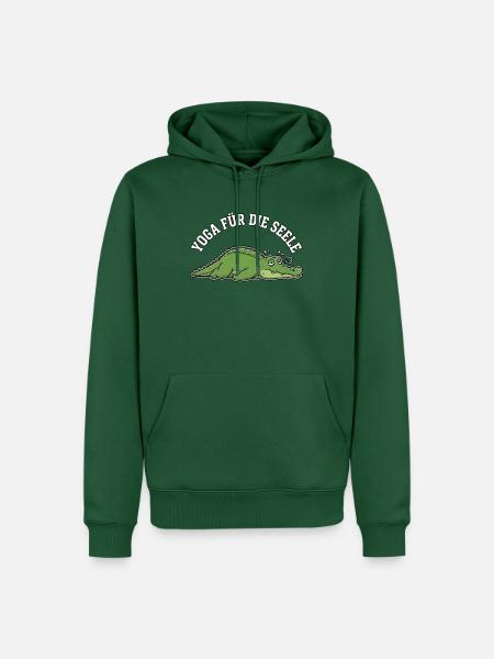 Yoga Krokodil - Männer Premium Bio Hoodie - Flaschengrün