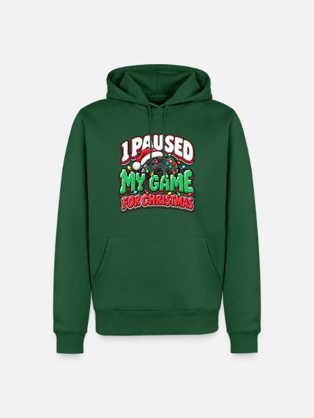 Pause für Weihnachten Gaming - Männer Premium Bio Hoodie - Flaschengrün