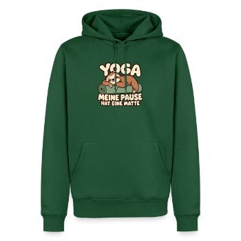 Yoga – Meine Pause hat eine Matte - Männer Premium Bio Hoodie - Flaschengrün - Vorne - Nico (187cm)