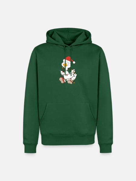 Süße Weihnachtsgans - Männer Premium Bio Hoodie - Flaschengrün