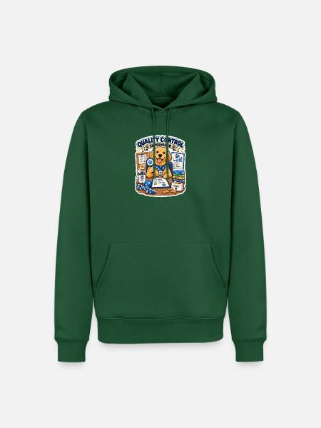 Qualitätskontrollhund Supervisor - Männer Premium Bio Hoodie - Flaschengrün
