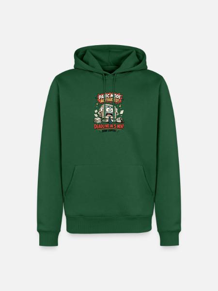 Deadline in 5 Min Panikmodus Computer - Männer Premium Bio Hoodie - Flaschengrün
