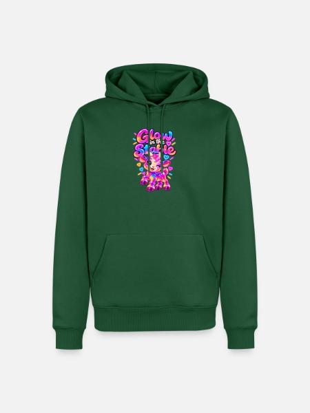 Glow im Stall Neon-Pony - Männer Premium Bio Hoodie - Flaschengrün