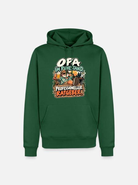 Opa im Ruhestand: Profi Ratgeber - Männer Premium Bio Hoodie - Flaschengrün
