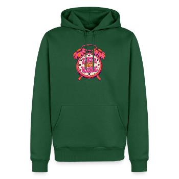 Spät Aber Ikonisch Uhr - Männer Premium Bio Hoodie - Flaschengrün - Vorne - Nico (187cm)