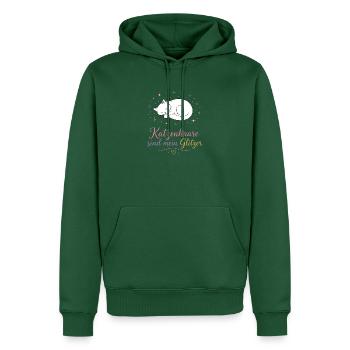 Katzenhaar Glitzer-Statement - Männer Premium Bio Hoodie - Flaschengrün - Vorne - Nico (187cm)