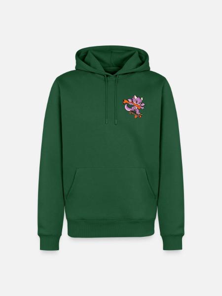 Tiny Wings Big Tricks – Skateboard-Drache - Männer Premium Bio Hoodie - Flaschengrün