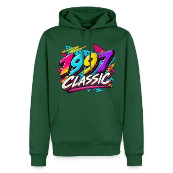 1997 Classic Neon Retro - Männer Premium Bio Hoodie - Flaschengrün - Vorne - Nico (187cm)